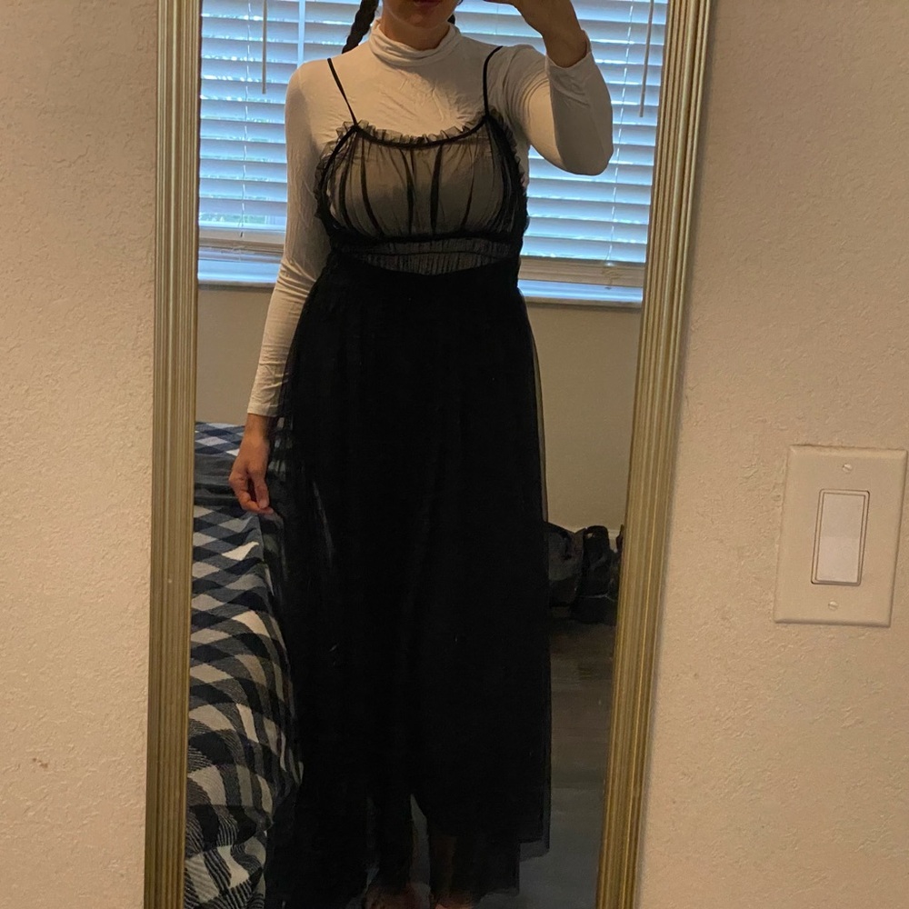 Forever 21 Black Sheer Maxi Dress
